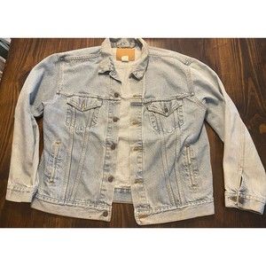 Vintage Levis Denim Jacket Men XL Blue Light Wash Relaxed Fit Trucker 70507-0389